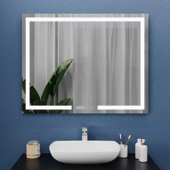 Зеркало для ванной Bayro Otto 100x80, LED touch c подогревом, часами и термометром (120666)