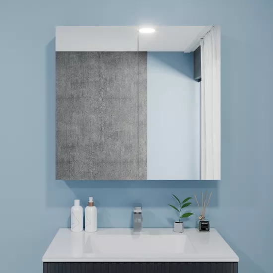 Dulap-oglindă baie Bayro Optima 70x70 Alb (122339)