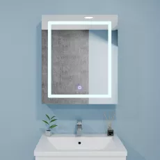 Dulap-oglindă baie Bayro Optima LED touch 60x70 drept Alb (122338)