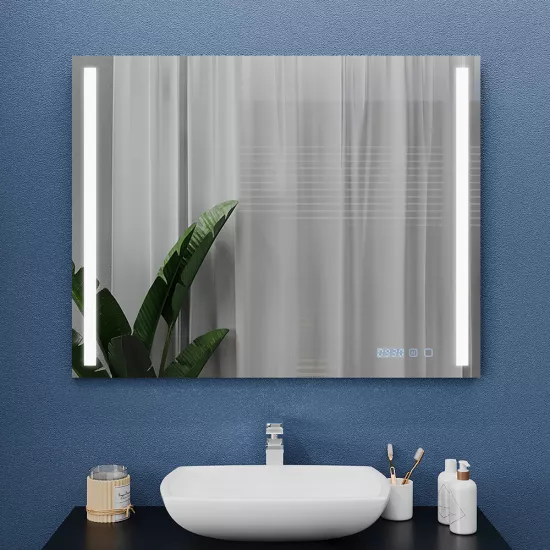Зеркало для ванной Bayro Sigma 100x80, LED touch c подогревом, часами и термометром (121767)