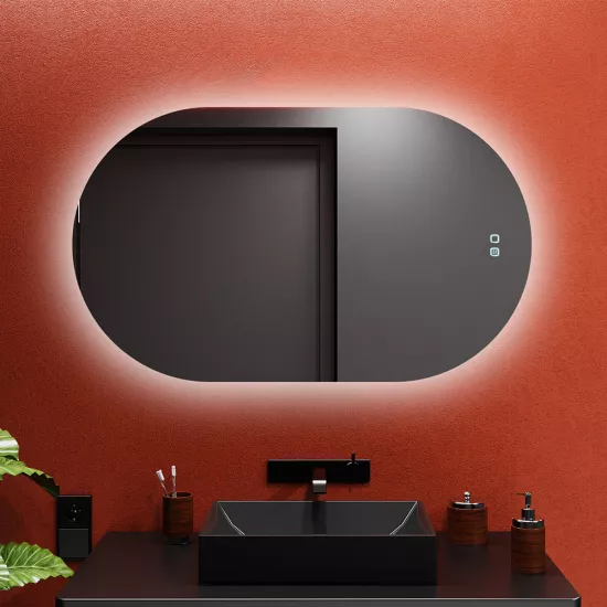 Зеркало для ванной Bayro Solar 90x55, LED touch нейтральный c подогревом (118943)