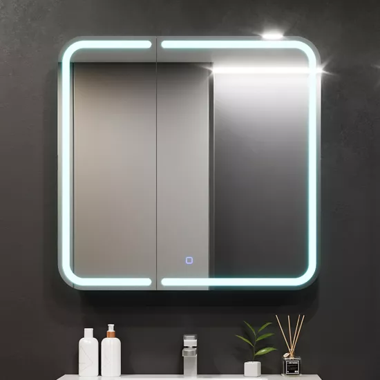 Dulap-oglindă baie Bayro Sonata LED touch 80x76 Alb (123139)