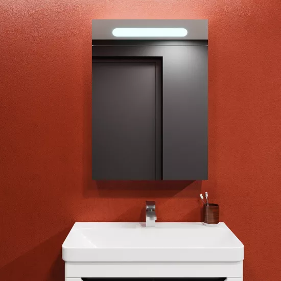 Dulap-oglindă baie Bayro Portis LED 70x80 Alb (124456)