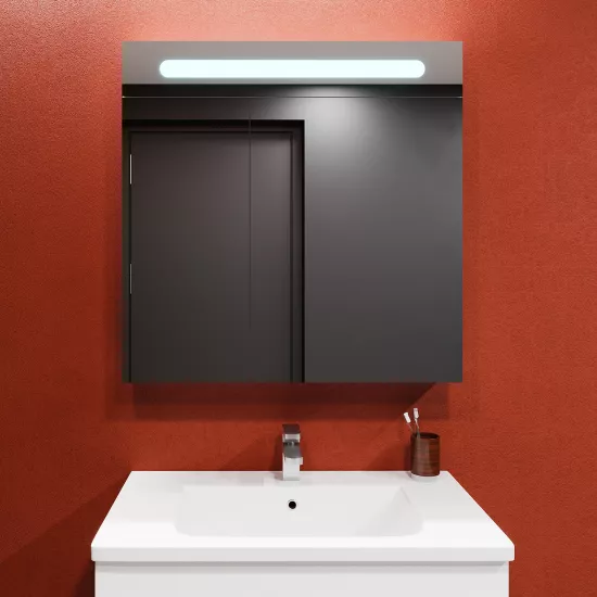 Dulap-oglindă baie Bayro Portis LED 80x80 Alb (124457)