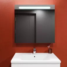 Шкаф-Зеркало для ванной Bayro Portis LED 90x80 Белый (124458)