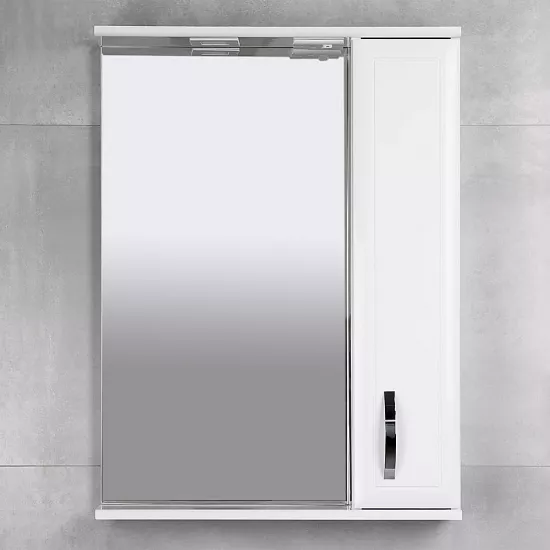Шкаф-Зеркало для ванной Bayro Allure 55x75 правый Белый Мат (121116)