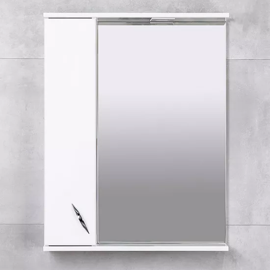 Dulap-oglindă baie Bayro Dalas 60x75 stânga Alb Mat (122480)