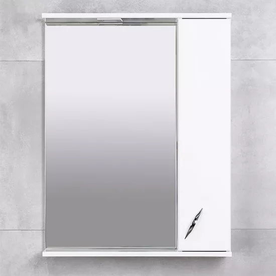 Dulap-oglindă baie Bayro Dalas 60x75 dreapta Alb Mat (122481)