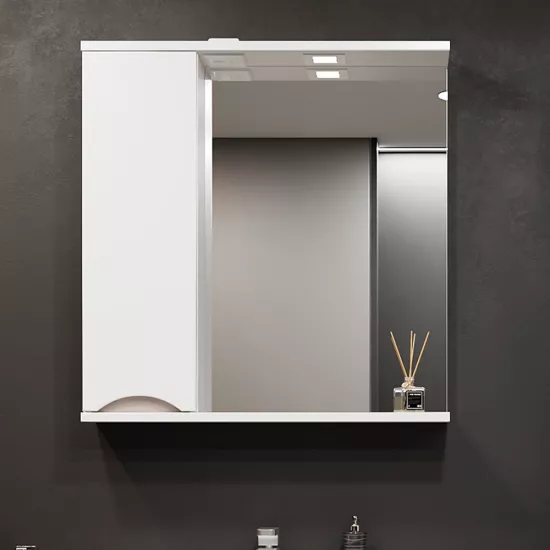 Dulap-oglindă baie Bayro Elara 65x75 stânga Alb Mat (122192)