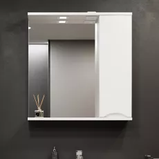 Dulap-oglindă baie Bayro Elara 65x75 dreapta Alb Mat (122193)