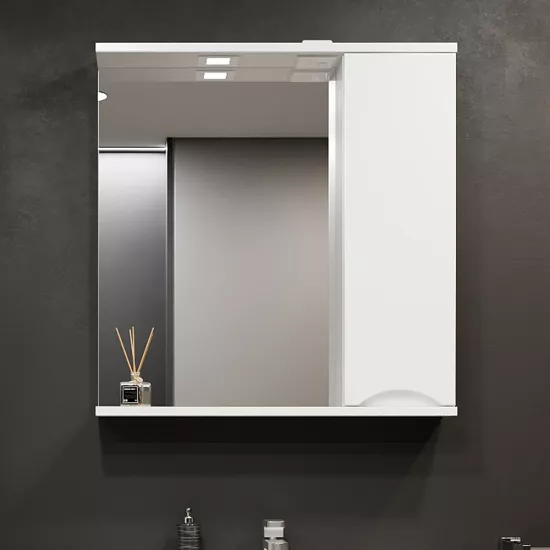 Dulap-oglindă baie Bayro Elara 65x75 dreapta Alb Mat (122193)