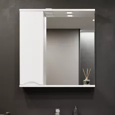 Dulap-oglindă baie Bayro Elara 75x75 stânga Alb Mat (122194)