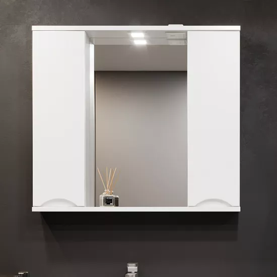 Шкаф-Зеркало для ванной Bayro Elara Duo 86x75 Белый Мат (122196)