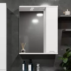 Dulap-oglindă baie Bayro Etna 70x75 dreapta Alb Mat (121476)