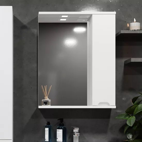 Dulap-oglindă baie Bayro Etna 70x75 dreapta Alb Mat (121476)