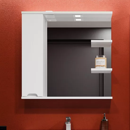 Dulap-oglindă baie Bayro Etna 100x75 stânga Alb Mat (123966)