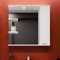 Шкаф-Зеркало для ванной Bayro Etna 100x75 правый Белый Мат (123967)