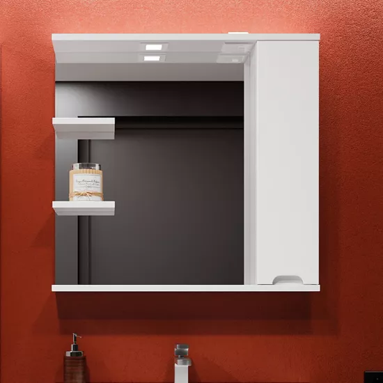 Dulap-oglindă baie Bayro Etna 100x75 dreapta Alb Mat (123967)