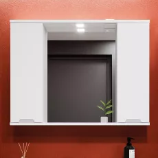 Шкаф-Зеркало для ванной Bayro Etna Duo 100x75 Белый Мат (123965)