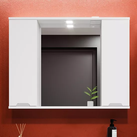 Dulap-oglindă baie Bayro Etna Duo 100x75 Alb Mat (123965)