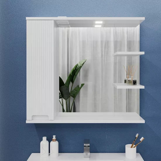 Dulap-oglindă baie Bayro Positano 100x75 Alb Mat (123976)