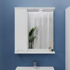 Dulap-oglindă baie Bayro Positano 70x75 stânga Alb Mat (123978)