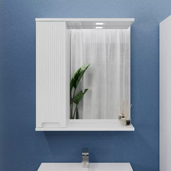 Шкаф-Зеркало для ванной Bayro Positano 70x75 левый Белый Мат (123978)