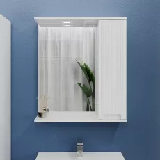 Dulap-oglindă baie Bayro Positano 70x75 dreapta Alb Mat (123979)