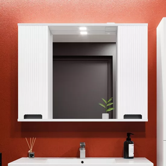 Dulap-oglindă baie Bayro Positano Duo 100x75 Alb Mat (123975)