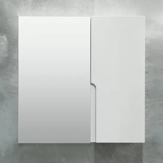 Dulap-oglindă baie Bayro Sorento 80x70 Alb Mat (115314)