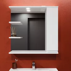 Dulap-oglindă baie Bayro Studio 80x75 drept Alb Mat (121573)