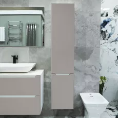 Шкаф-пенал для ванной подвесной Bayro Bergamo 350x1600 правый, Light Grey (119121)