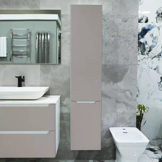 Dulap înalt pentru baie Bayro Bergamo 350x1600 drept, Light Grey (119121)
