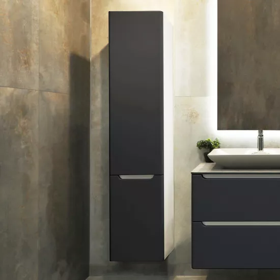 Dulap înalt pentru baie Bayro Bergamo 350x1600 drept, Antracit mat (115293)
