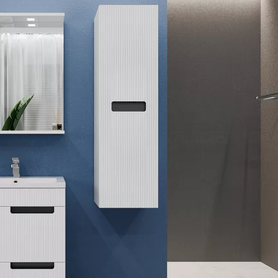 Dulap înalt pentru baie Bayro Positano 350x1200 universal, Alb Mat (121483)