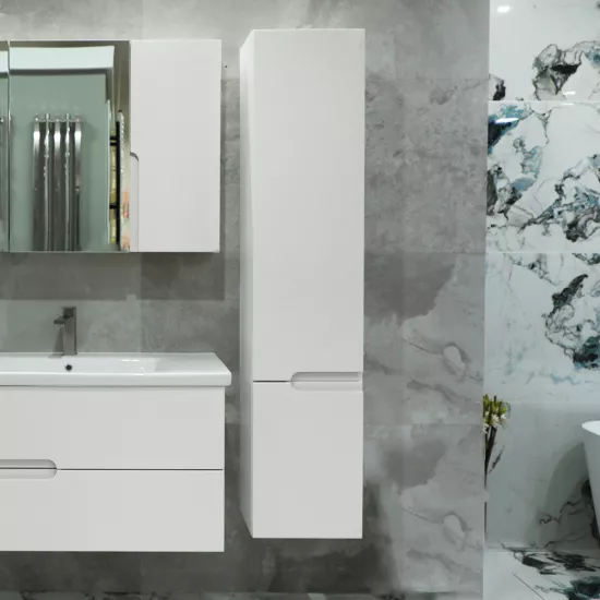 Dulap înalt pentru baie Bayro Sorento 350x1600 partea stinga, Alb Mat (115317)