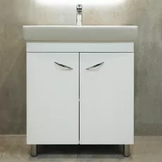 Шкаф для ванной Bayro Dalas напольный с умывальником Sanovit Neon 500, Белый мат (122477_108404)