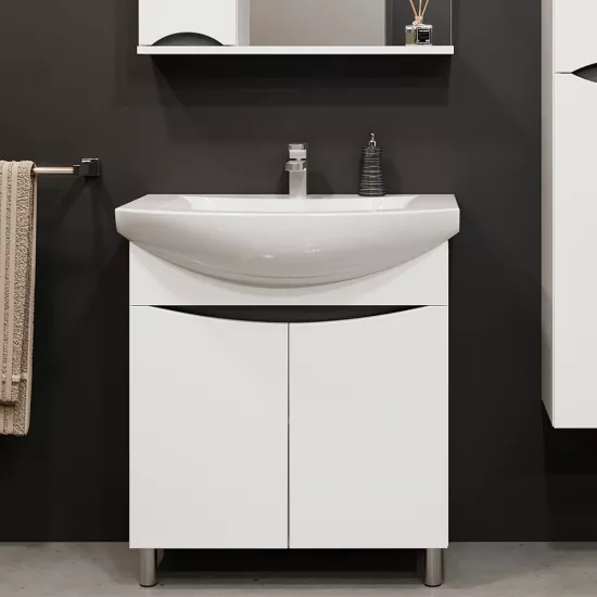 Шкаф для ванной Bayro Elara Duo напольный без умывальника, Белый мат (122189)