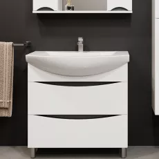 Dulap pentru lavoar Bayro Elara 75 cm, pardoseală, Alb Mat (122190)