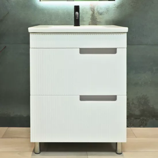Шкаф под умывальник Bayro Positano 60 cm, напольный, Белый мат (119543)