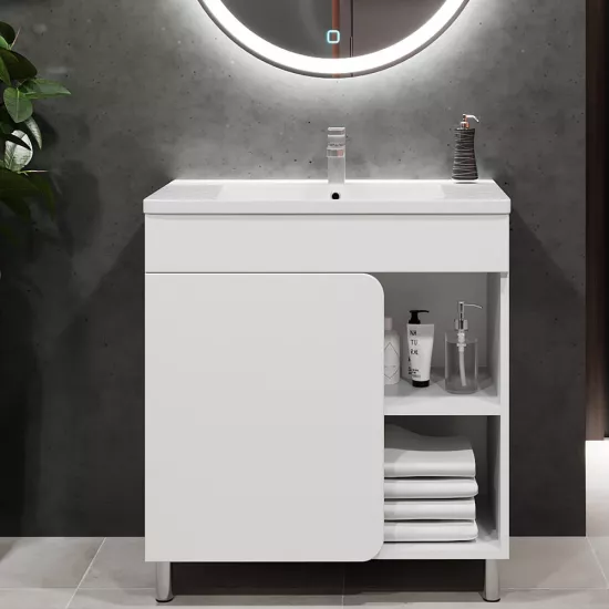 Шкаф для ванной Bayro Soho напольный без умывальника, Белый мат (122331)