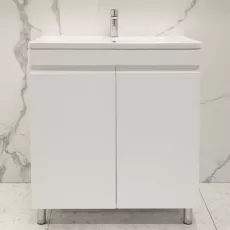 Шкаф для ванной Bayro Studio Duo напольный без умывальника, Белый мат (118778)