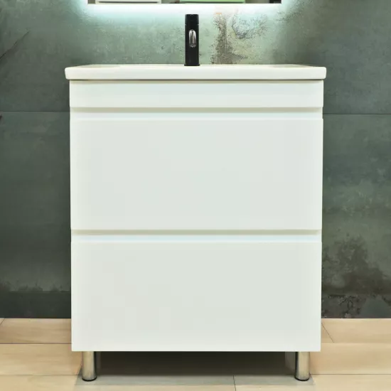 Dulap pentru lavoar Bayro Studio 60 cm, pardoseală, Alb Mat (119541)