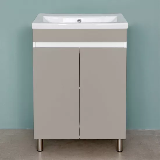 Dulap pentru baie Bayro Trend Duo pardoseală fară lavoar, Light Grey (114025)