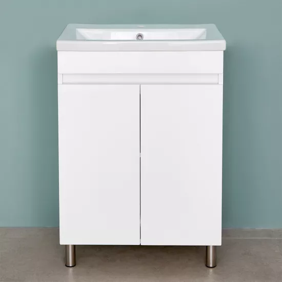 Dulap pentru baie Bayro Trend Duo pardoseală fară lavoar, Alb Mat (113425)