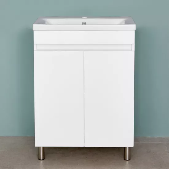 Dulap pentru baie Bayro Trend Duo pardoseală fară lavoar, Alb Mat (114567)