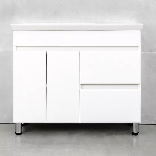 Шкаф под умывальник Bayro Urbano Pro 100 cm, напольный, Белый структурный (122491)