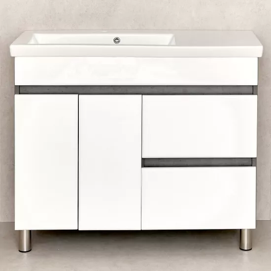 Dulap pentru baie Bayro Urbano Pro pardoseală fară lavoar, Beton chicago inchis (122495)