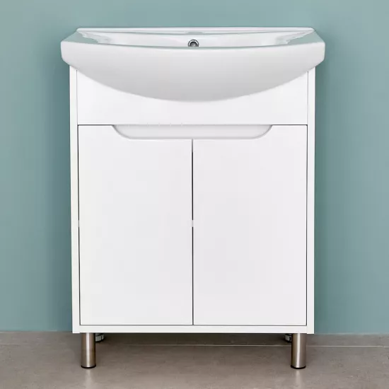 Dulap pentru baie Bayro Venus Pro pardoseală fară lavoar, Structurală albă (116807)