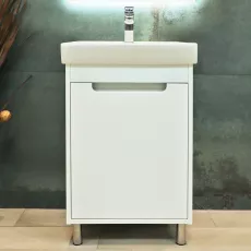 Dulap pentru baie Bayro Venus pardoseală с умывальником Sanovit Neon 450, Structurală albă (114537_108403)